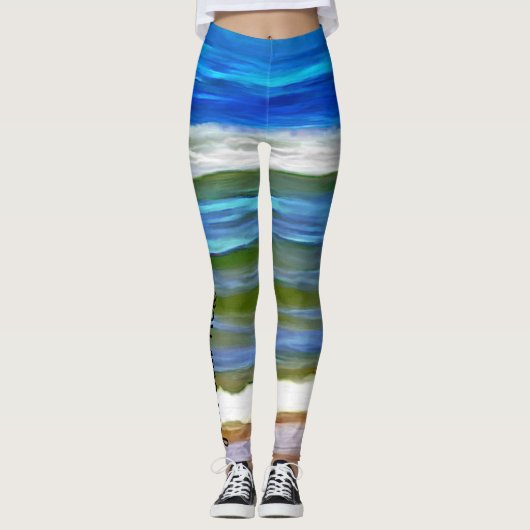 Leggings Vagues de plage 0346 (Devant)