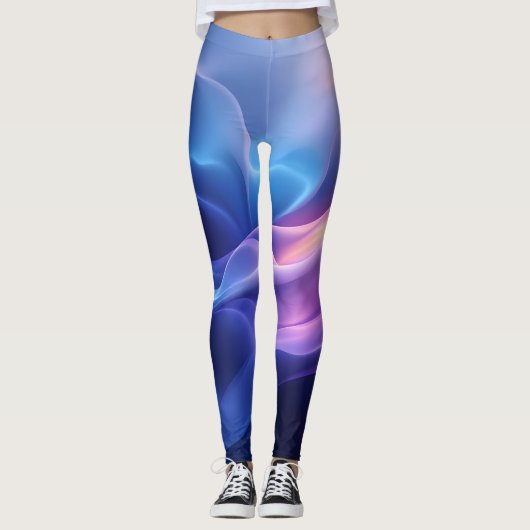 Leggings Vagues de rêve soyeuses – Flux abstrait (Devant)