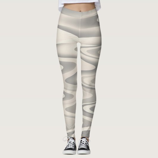 Leggings Vagues de texture blanche teinte (Devant)