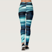 Leggings Vagues d'eau bleue abstraites (Dos)