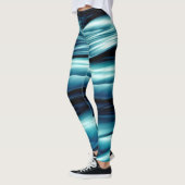 Leggings Vagues d'eau bleue abstraites (Gauche)