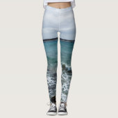 Leggings Vagues Et Bateaux De Pêche Sur L'Océan, (Devant)