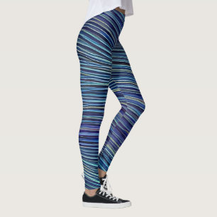 Leggings Vagues fracturées du paysage marin Abstrait 05