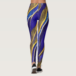Leggings Vagues fracturées du paysage marin Abstrait 33