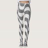 Leggings vagues noires et blanches en pavé portugais (Devant)
