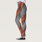 Leggings Vagues rouges et grises (Gauche)