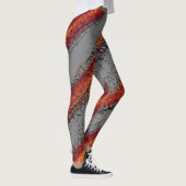 Leggings Vagues rouges et grises (Droite)