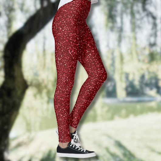 Leggings Valentine Classic Trendy Red Glitter