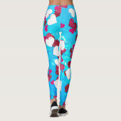 Leggings Valentine Romantique Balayage Coeurs Aqua Bleu Océ (Dos)