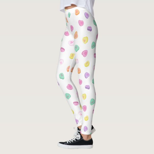Leggings Valentines Day Candy Hearts Motif (Gauche)