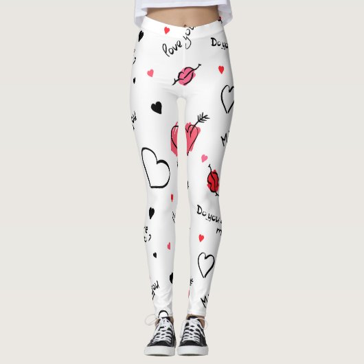 Leggings Valentine's Hearts Arrow sans couture (Devant)