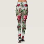 Leggings Valentines Jour Coeurs et Légendes Roses (Dos)