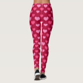 Leggings Valentines Jour Coeurs Motif Rose rouge (Dos)