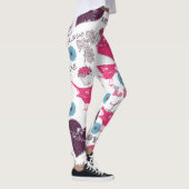 Leggings Valentines Motif Red Hearts & Birds (Droite)