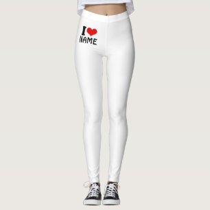 Leggings Valentines personnalisables Jour J'aime Coeur Pers