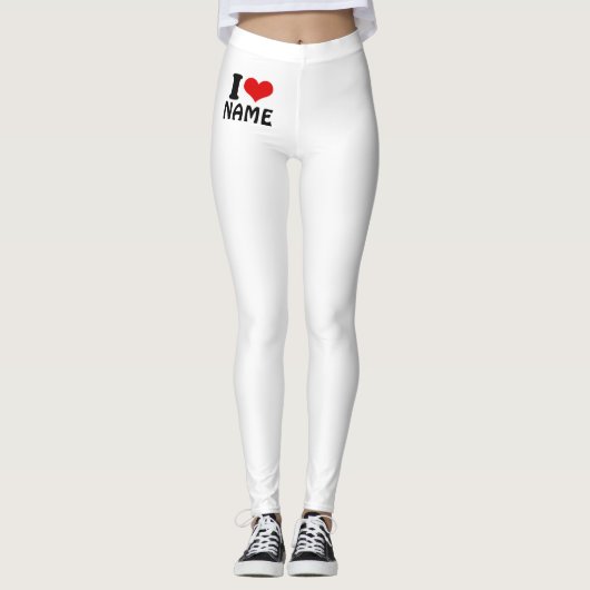 Leggings Valentines personnalisables Jour J'aime Coeur Pers (Devant)