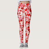 Leggings Valentines roses rouges de coeurs de l'amour du (Devant)