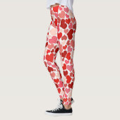 Leggings Valentines roses rouges de coeurs de l'amour du (Gauche)