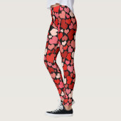 Leggings Valentines roses rouges de coeurs de l'amour du (Gauche)