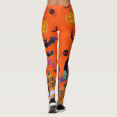 Leggings Vampire amusant, Chat noir et Halloween Citrouille (Dos)
