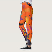 Leggings Vampire amusant, Chat noir et Halloween Citrouille (Gauche)