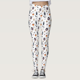 Leggings 🦇 Vampire Gothique Halloween Leggels 🎃 blanc 🖤