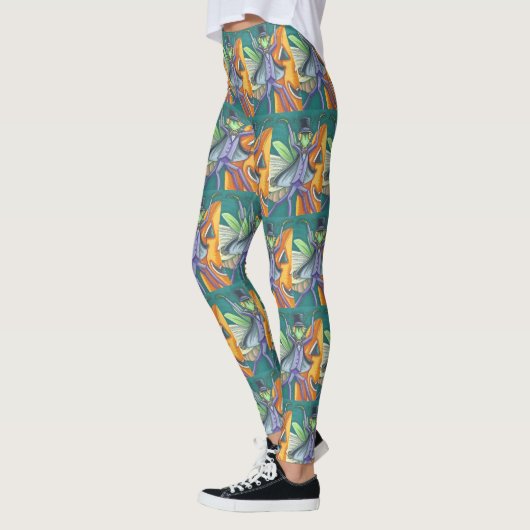 LEGGINGS VAMPIRE PRIER MANTIS, HALLOWEEN BUG ART LEGINGS (Gauche)