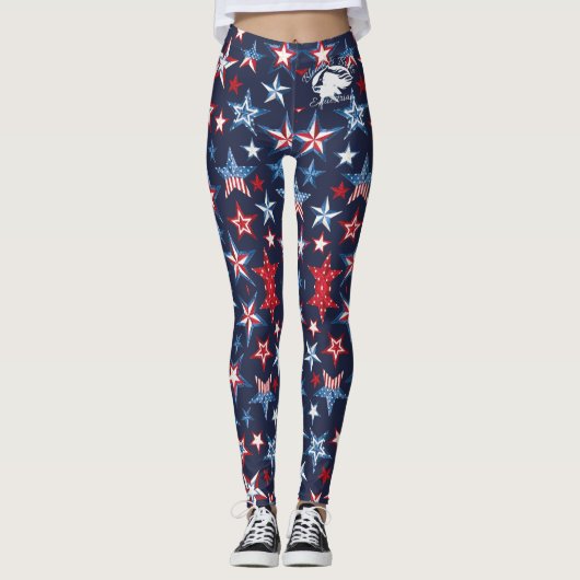leggings van 4 juli met White B&BE Logo (Voorkant)