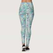  Leggings van blauwe paisley (Achterkant)
