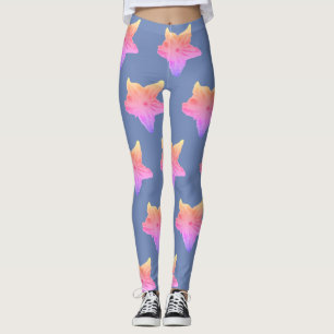 Leggings van blauwe veenbloemige komkommers
