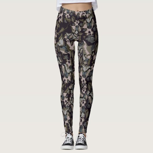 Leggings van Boston Terrier Camo (Voorkant)