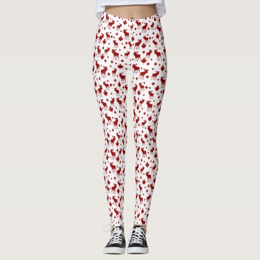 Leggings van Canada Moose en Maple Leaf (Voorkant)