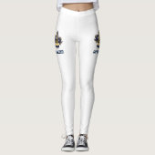 Leggings van de blauwe en gele chagrijnig (Voorkant)