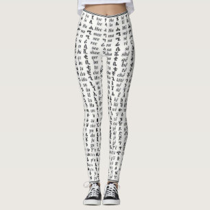 Leggings van Ethiopische Amharic Alphabet Ge'ez Fi