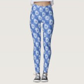 Leggings van Floral afdrukken met blauwe ventilato (Voorkant)