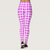 Leggings van Gingham Pink en White Pattern (Achterkant)