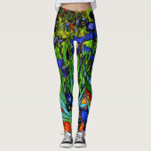 Leggings Van Gogh - Iris, peinture florale, (Devant)