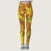 Leggings Van Gogh Quinze Tournesols Dans Un Vase Art (Devant)
