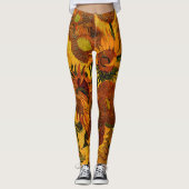 Leggings Van Gogh - Vase avec 15 tournesols (Devant)