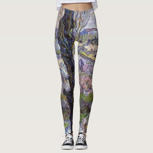 Leggings Van Gogh Vue Arles Jardin Fleuri (Devant)
