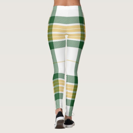 Leggings van groene en gele tartan (Achterkant)