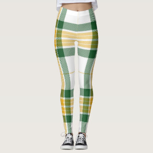 Leggings van groene en gele tartan
