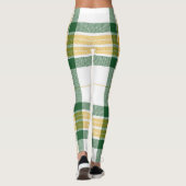 Leggings van groene en gele tartan (Achterkant)