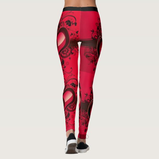 Leggings van  hart Valentijnsdag Vrouwen (Achterkant)