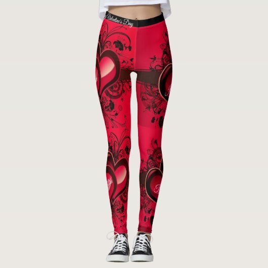 Leggings van  hart Valentijnsdag Vrouwen (Voorkant)