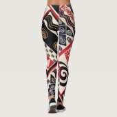 Leggings van het Afrikaanse Tribale Rode Zwart (Achterkant)
