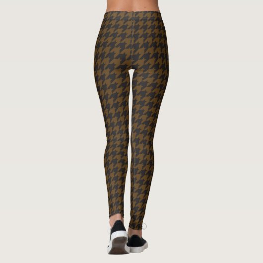Leggings van het Black en Brown Houndstooth Patter (Achterkant)