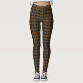Leggings van het Black en Brown Houndstooth Patter (Voorkant)