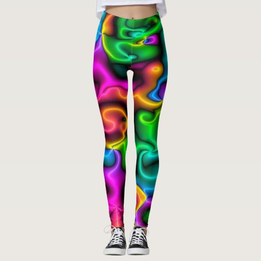 Leggings van het Bright Neon Colors Patroon (Voorkant)