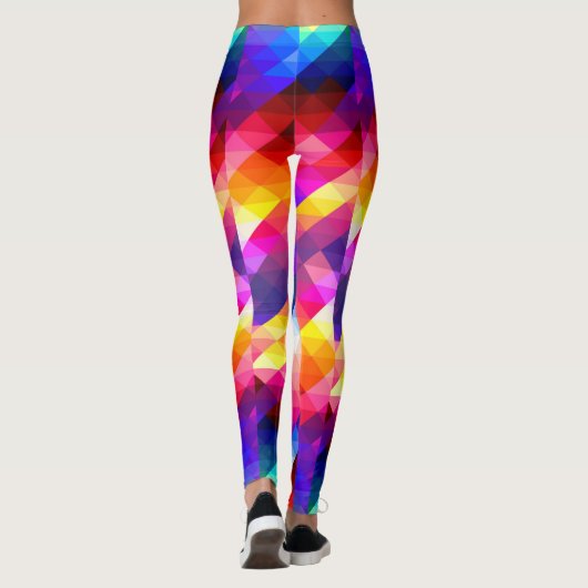 Leggings van het Bright Rainbow Checker Pattern (Achterkant)